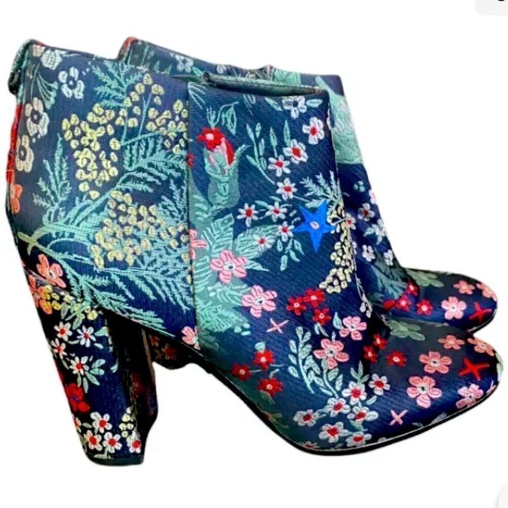 SAM EDELMAN CAMBELL FLORAL JACQUARD BROCADE BOOTIES BOOTS 5.5